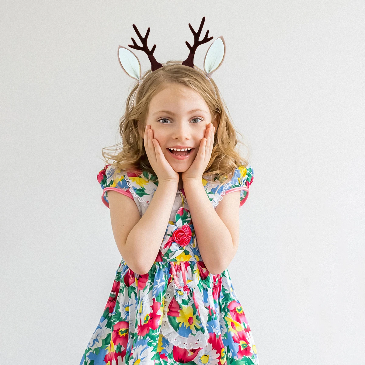 

Antlers Flower Headband Deer Xmas Reindeer Cosplay Hair Accessories for Girls Christmas Stuff Animal Flowers Miss