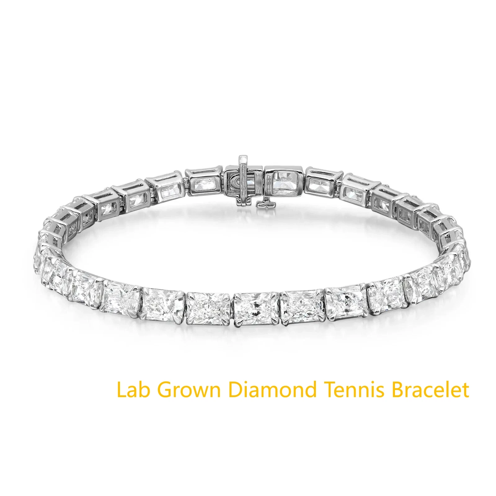 Prong Set Radiant Cut Lab Grown Diamond Tennis Bracelet Platinum 950 0.5CT Each Stone DEF VS-VVS Diamond Bracelet For Men&Women