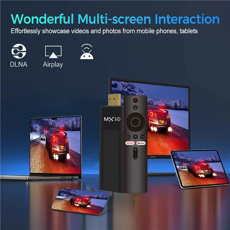 Android 13 Mini TV Stick 2.4G 5G Dual WiFi Bluetooth 5.0 Network Player HD TV Box Quad Core ARM Cortex A53 with Voice Remote