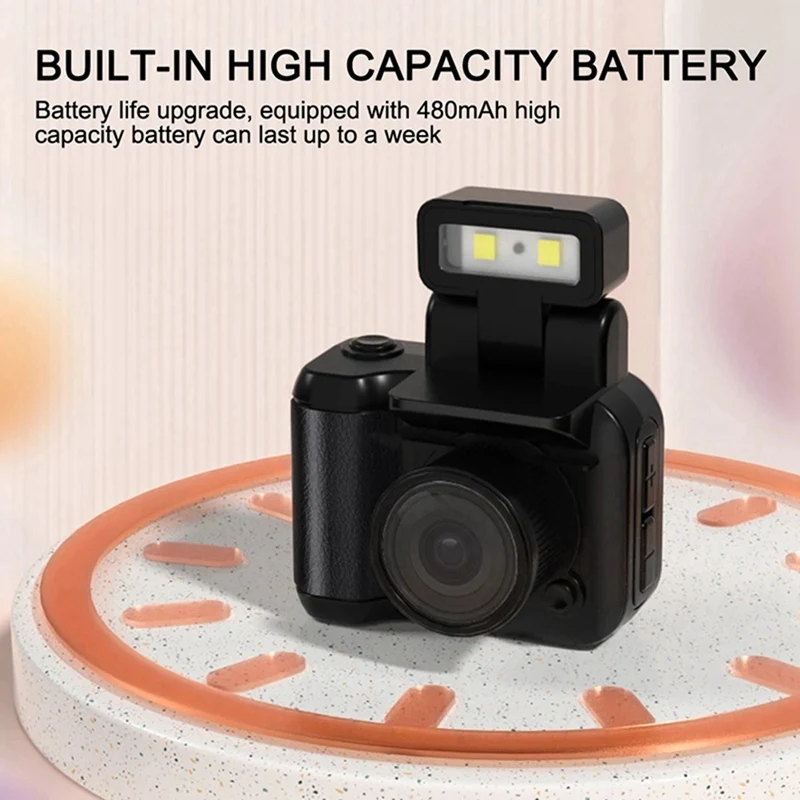 كاميرا صغيرة على طراز SLR Cmos مع ضوء فلاش وقاعدة شحن مسجل فيديو محمول DV 1080P مع شاشة LCD B