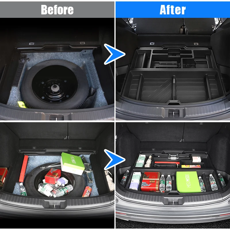 لهوندا CR-V CRV 6th Gen 2023 2024 2025 ABS البلاستيك سيارة الخلفي الجذع صندوق تخزين الجذع المنظم علبة البضائع الملحقات #3
