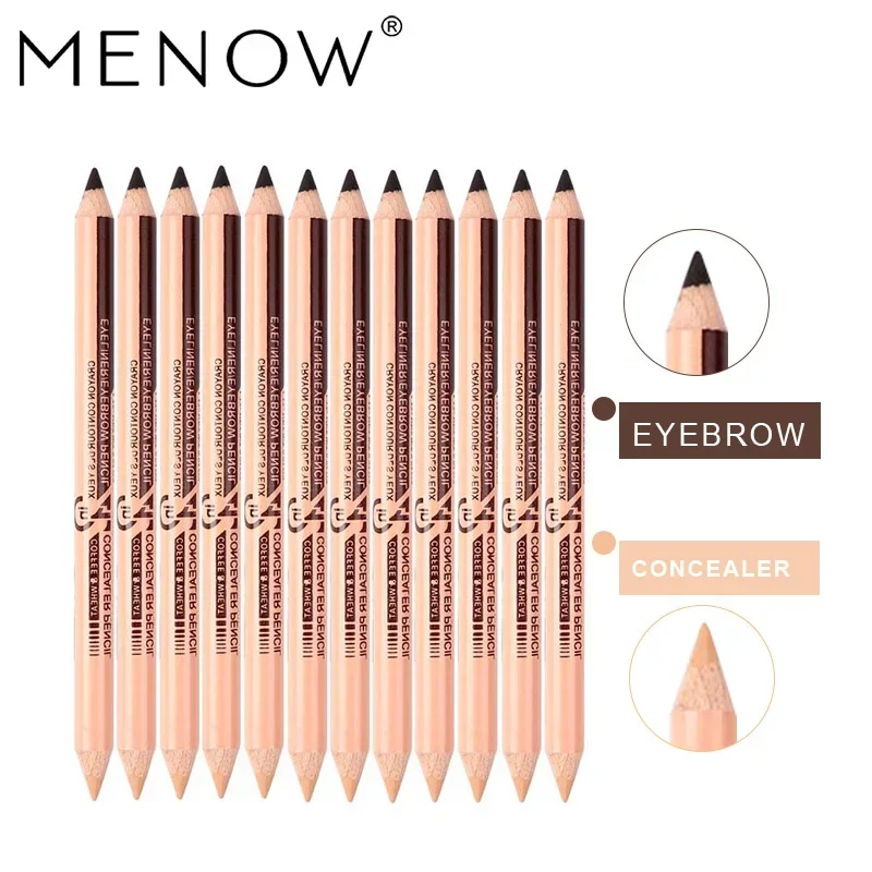 1Pcs Double-headed Black Eyebrow Pencil Dual-use Waterproof Lasting Anti-dark Circles Concealer Pen