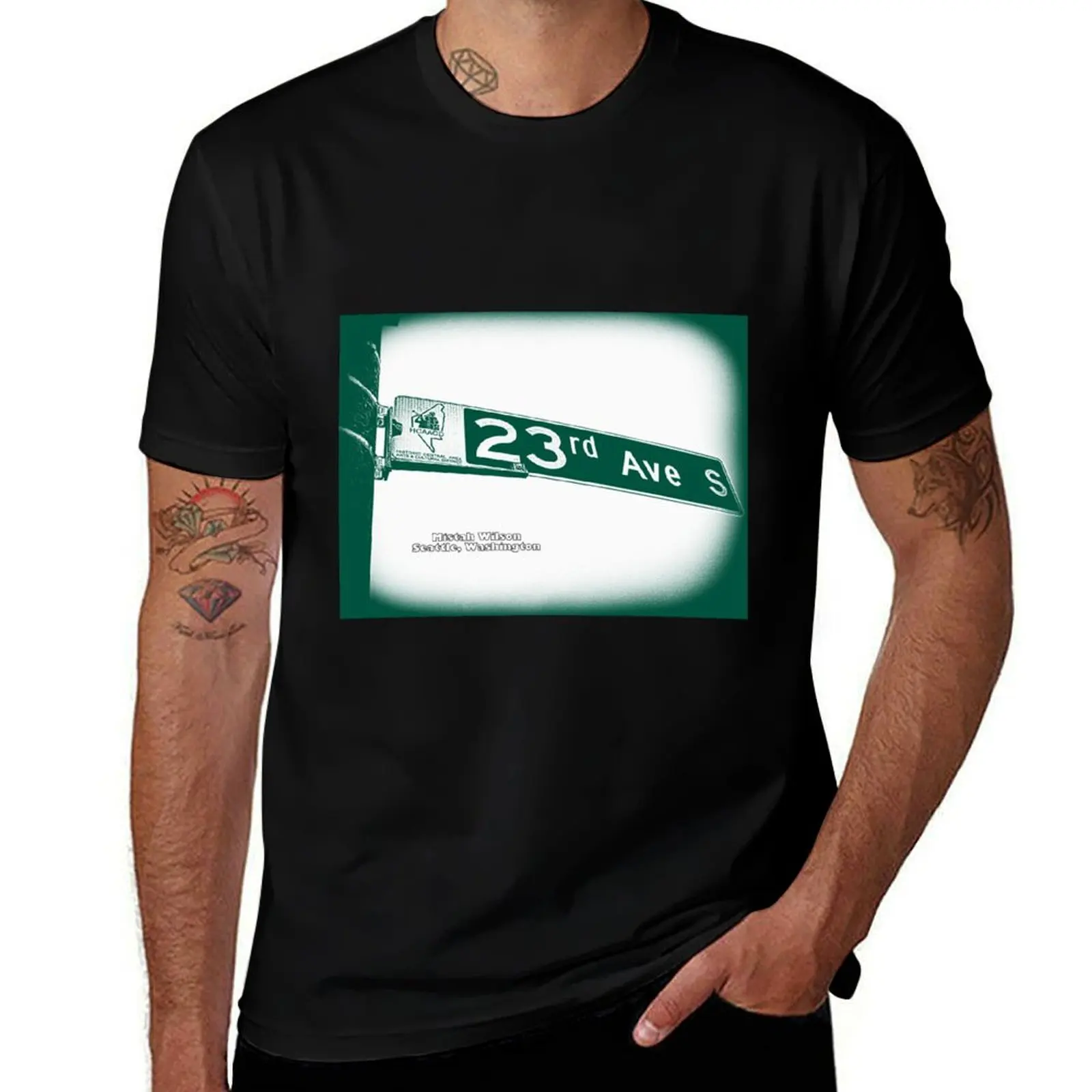 23rd Avenue, Central District, WHITE MINT Seattle, Washington by Mistah Wilson T-Shirt Casual All Match Short Sleeve T-Shirt