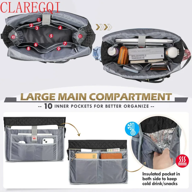 Hot selling multifunctional teacher handbag, large capacity portable laptop, briefcase, perfect for both men and women's office