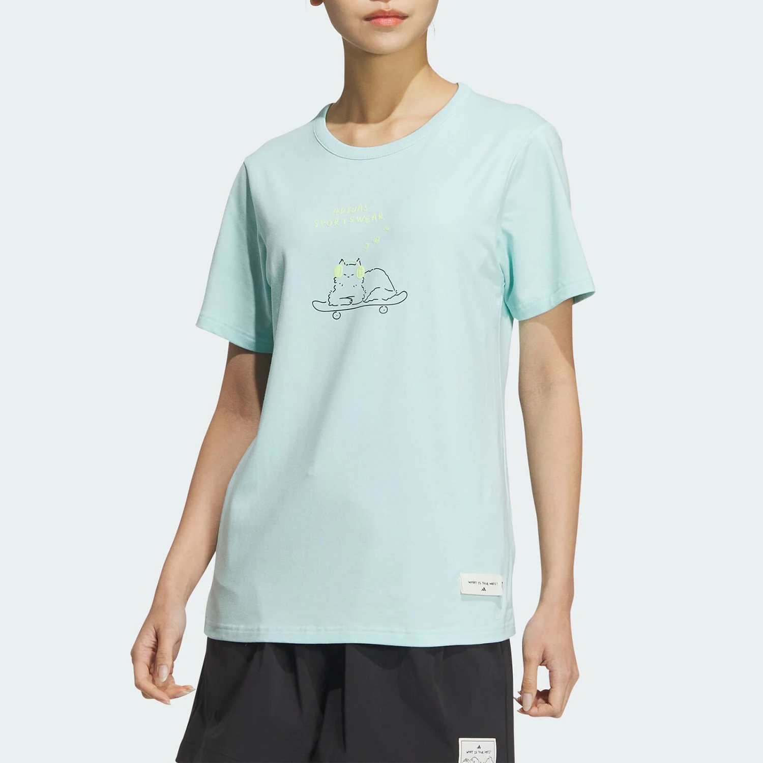 تي شيرت Adidas أصلي W GFX Z TEE للسيدات برقبة دائرية بسيط وأكمام قصيرة JN6661 #1