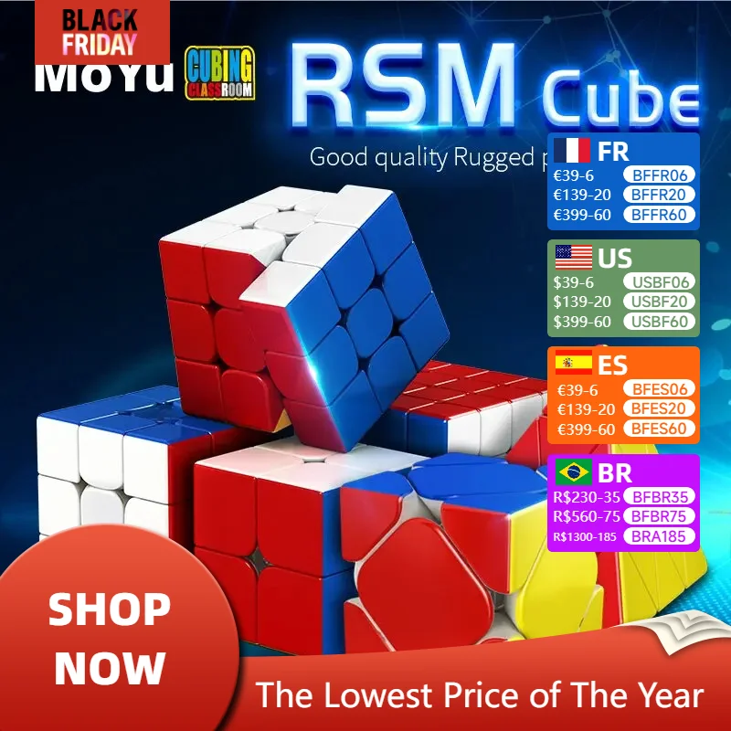 MOYU RS Series RS3M 2020 3X3 Magnetic Magic Speed Cube RS2M 2X2 Stickerless RS4M 4x4 Fidget Toys RS Pyraminx Skewb Cubo Magico