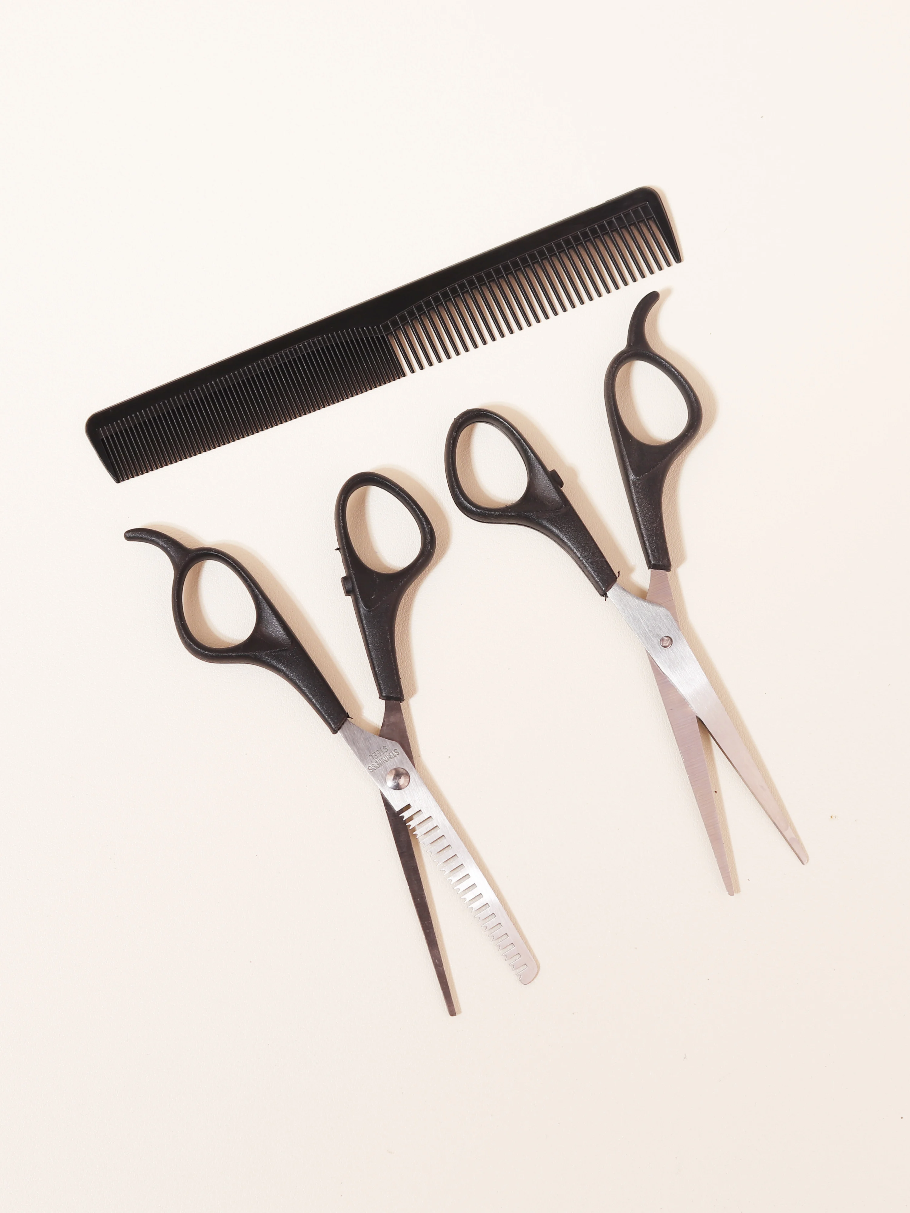 3pcs Scissors Sets-Suitable for Thinning and Styling Hair-for Men and Women for Finishing, Point Cuts, and Flat Cuts