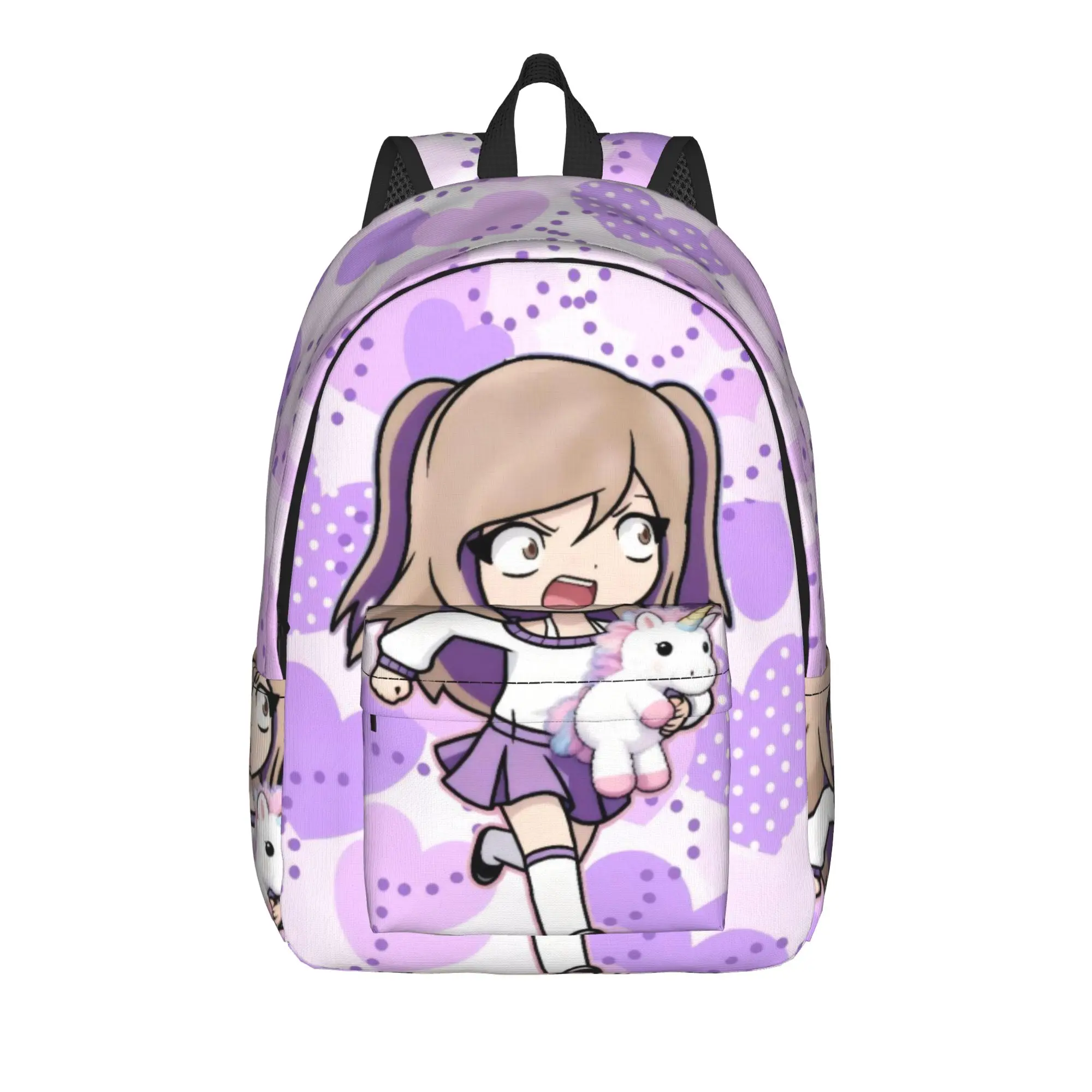 Lyna Vallejos Gamer Casual Backpack Sports Student Work Cute Heart Daypack for Men Women College Canvas Bags