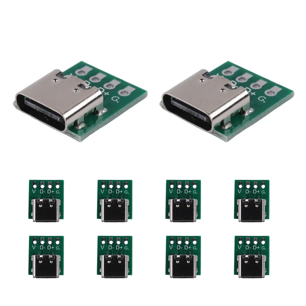Improved10 PCS TYPE-C USB3.1 16 Pin Female to 2.54mm Type C Connector 16P Adapter Test PCB Board Plate Socket for Data Transfer