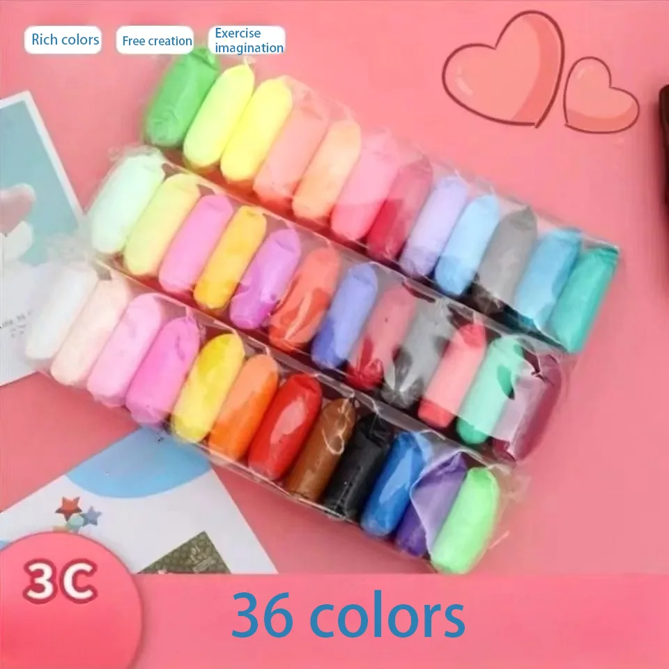 【Safor y no tóxico】 Juego de arcilla ultraligera y arcilla de goma para niños de 24/36 colores, juguetes creativos de arcilla hechos a mano DIY (herramientas incluidas