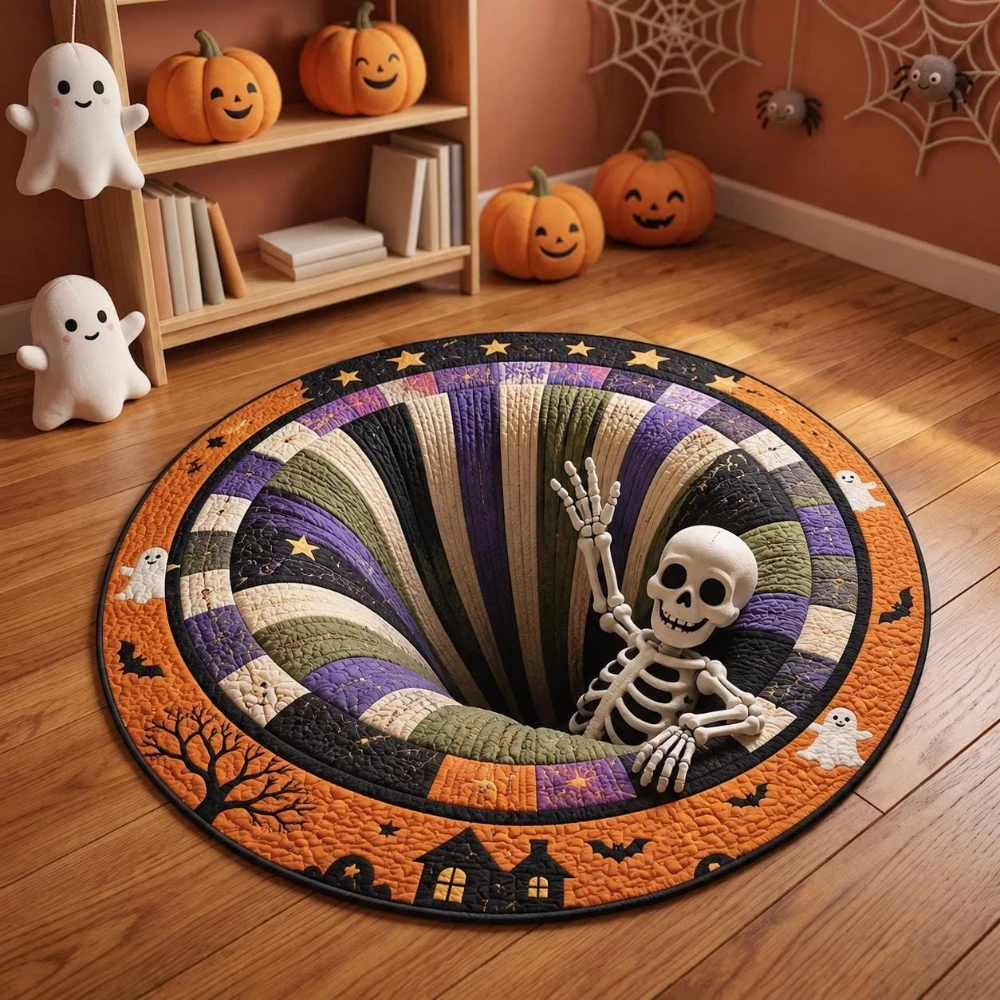 Halloween Vortex Round Rug Bedroom Coffee Table rug Front Door Back Door Living Room Home Decor Kitchen Sofa Side Area Floor Mat