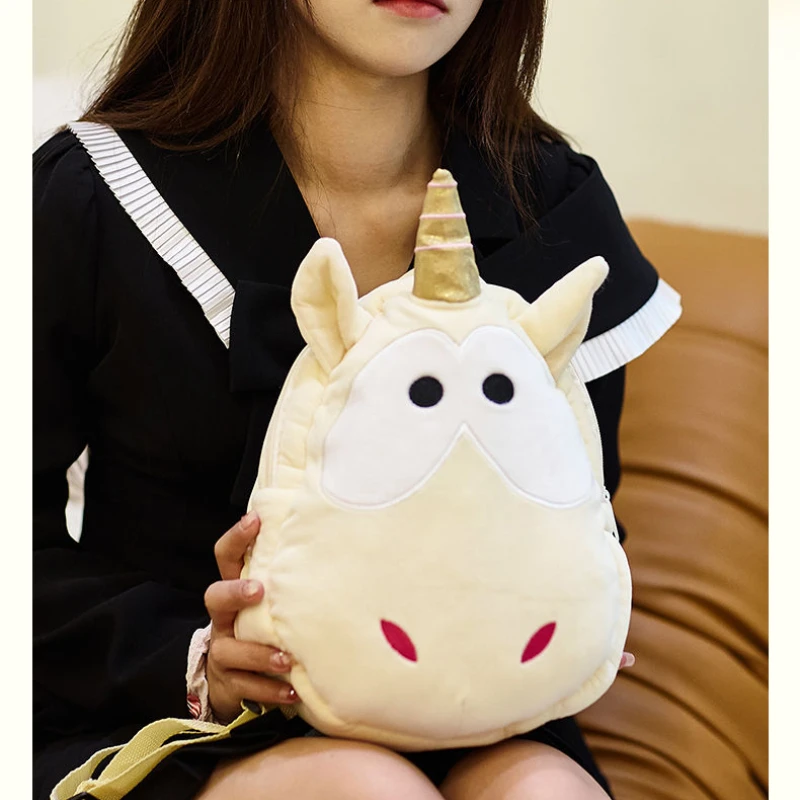 BOMO Cute Unicorn Rucksack Women Cartoon Style High Capacity Shoulder Bag Bring Luck Personalization Soft Comfortable Handbags