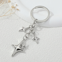 Y2K Keychains Star Moon Metal Key Rings For Women Men Friendship Gift Handbag Decoration Handmade Jewelry