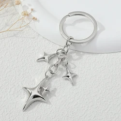 Y2K Keychains Star Moon Metal Key Rings For Women Men Friendship Gift Handbag Decoration Handmade Jewelry