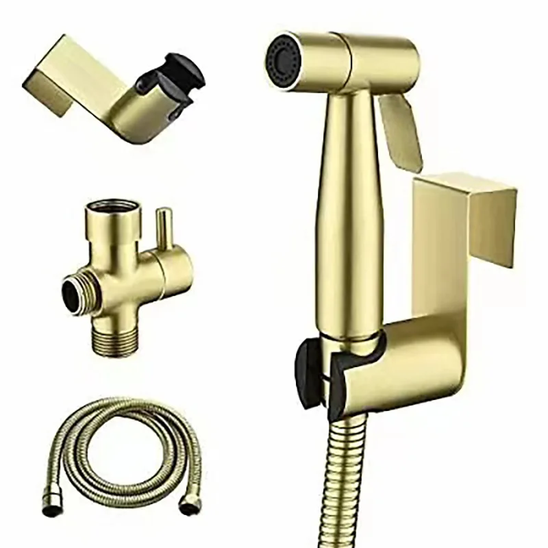 

Stainless Steel Spray Gun Woman Washer Toilet Set Companion Booster Spray Head Shower Brushed Gold Angle Valve Spray Gun Set