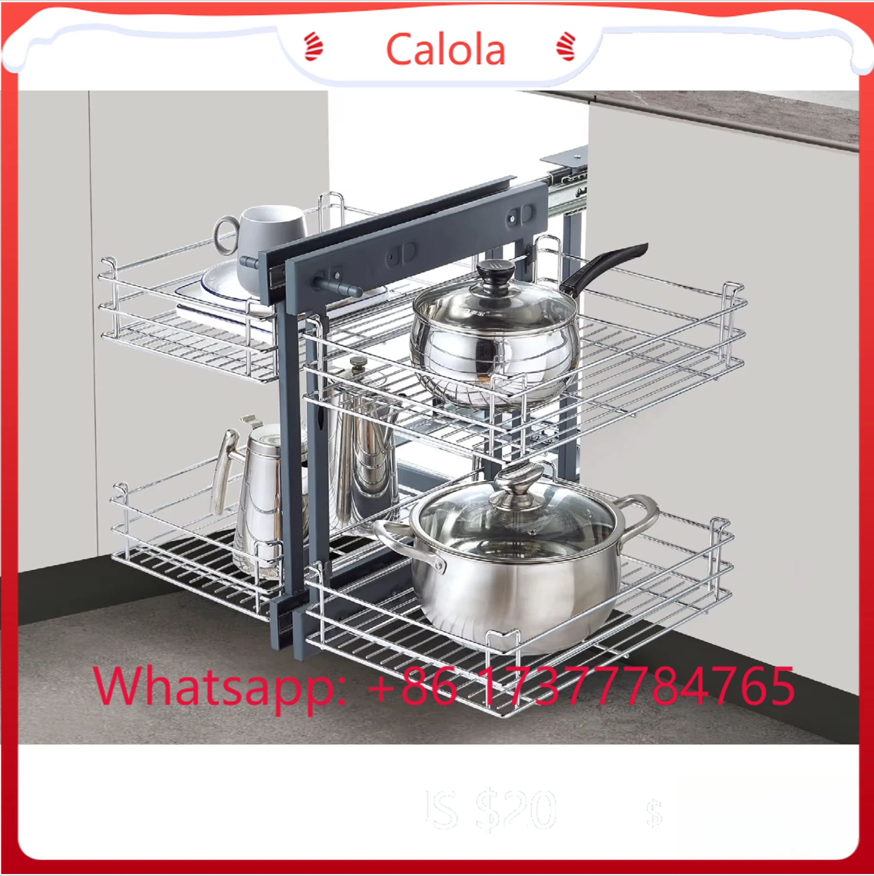 Magic Corner Pull-Out Basket Iron Universal Kitchen Hardware Product