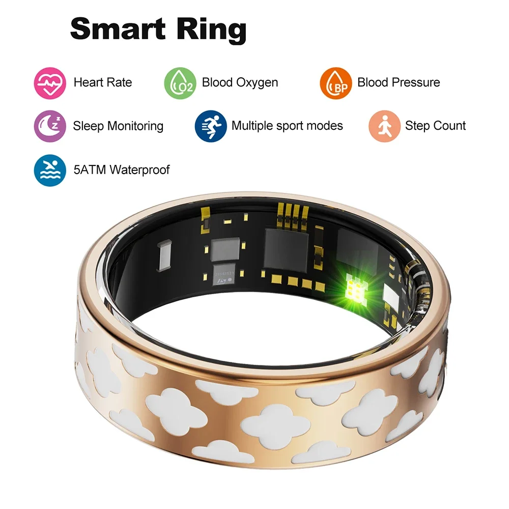 

2024, новое умное кольцо мечтательной эстетики для Huawei Xiaomi, трекер для сна, водонепроницаемый мониторинг сердечного ритма и здоровья, умное мужское кольцо