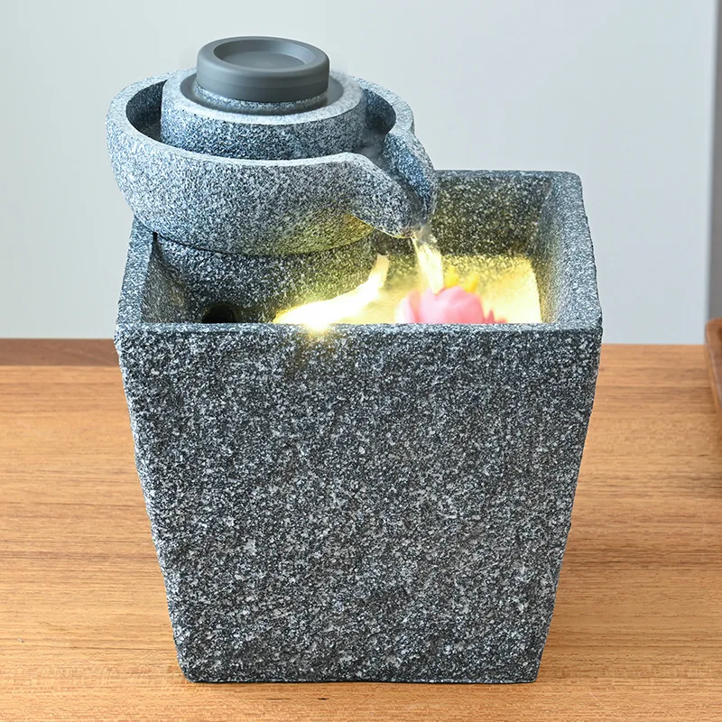 

Pastoral ancient well flowing water ornament floor-to-ceiling fish tank circulating water home garden landscape water wheel