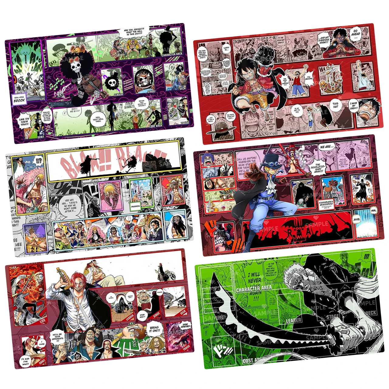 6 modelos OPCG One Piece 600x350mm Luffy Brook jugador individual Duel Playmat Donquixote Doflamingo alfombrilla de goma para juegos de mesa alfombrilla para ratón