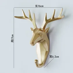 Animal Head Resin Key Hook Decor Holder Clothing Deer Elephant Unicorn Rhinoceros Racks Hook Coat Bag Hanger Cap Decor Home Wall