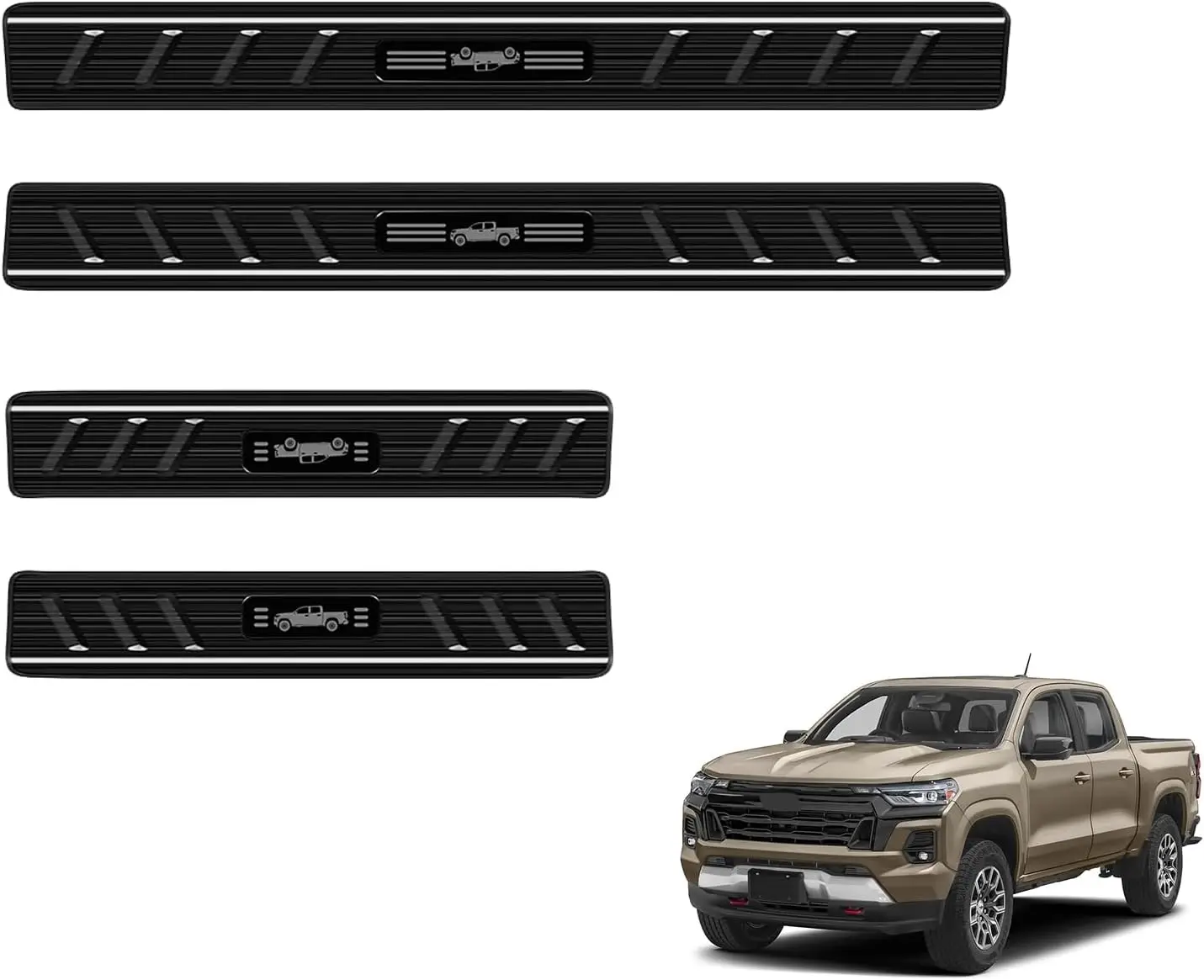 

4PCS Car Door Edge Guards Door Sill Protector for Chevy 2023-2025 2026 Colorado & for GMC 2023-2026 Canyon Accessories Black