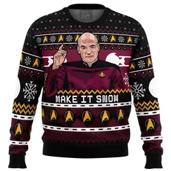 Services.com Picard Star Trek-Pull de Noël Dessin Animé pour Homme et Femme, Sweat à Capuche pour Couple, Y-2025, Nouvelle Mode