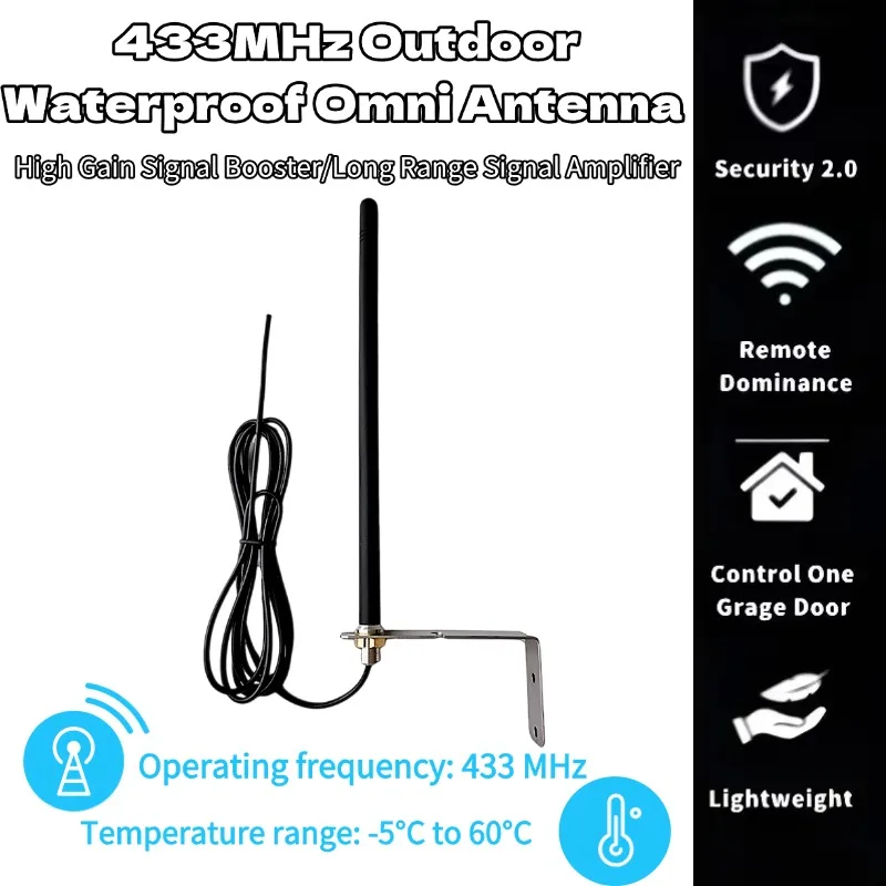 For Appliances Gate,Garage Door External Antenna. for 433.92MHZ Garage Remote 433 MHz Signal Antenna