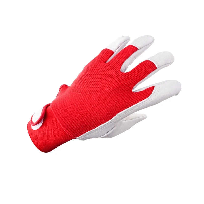 Leather Work Gloves For Gardening Driver Construction Work Red Welder\'s Gloves