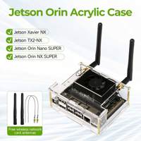 Yahboom Acrylic Case With Wireless Network Card Antennas Support Camera Installed For Jetson Orin Nano SUPER /Orin NX SUPER Kits