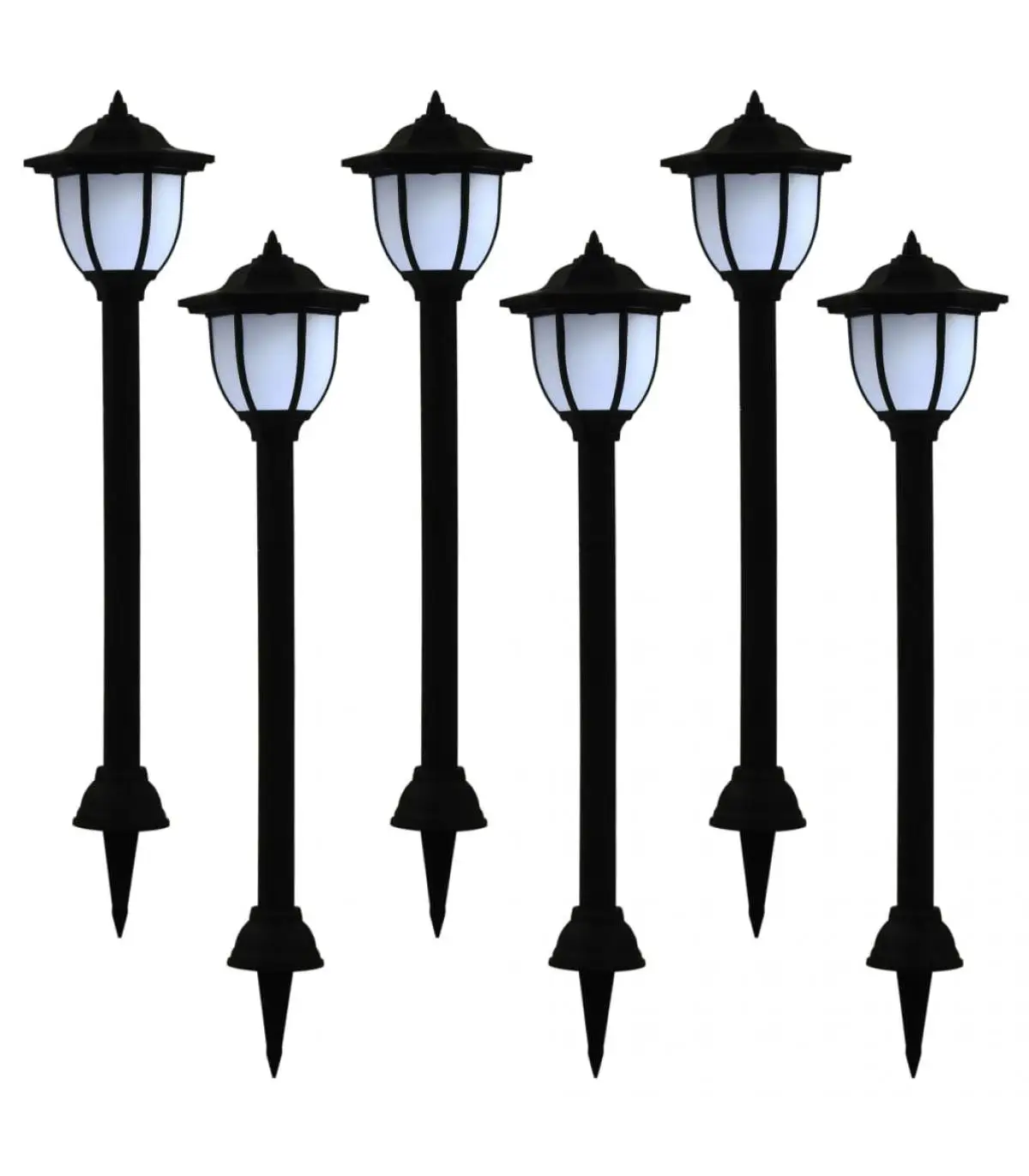 Outdoor lighting 6 PCs outdoor LED solar lamps Black