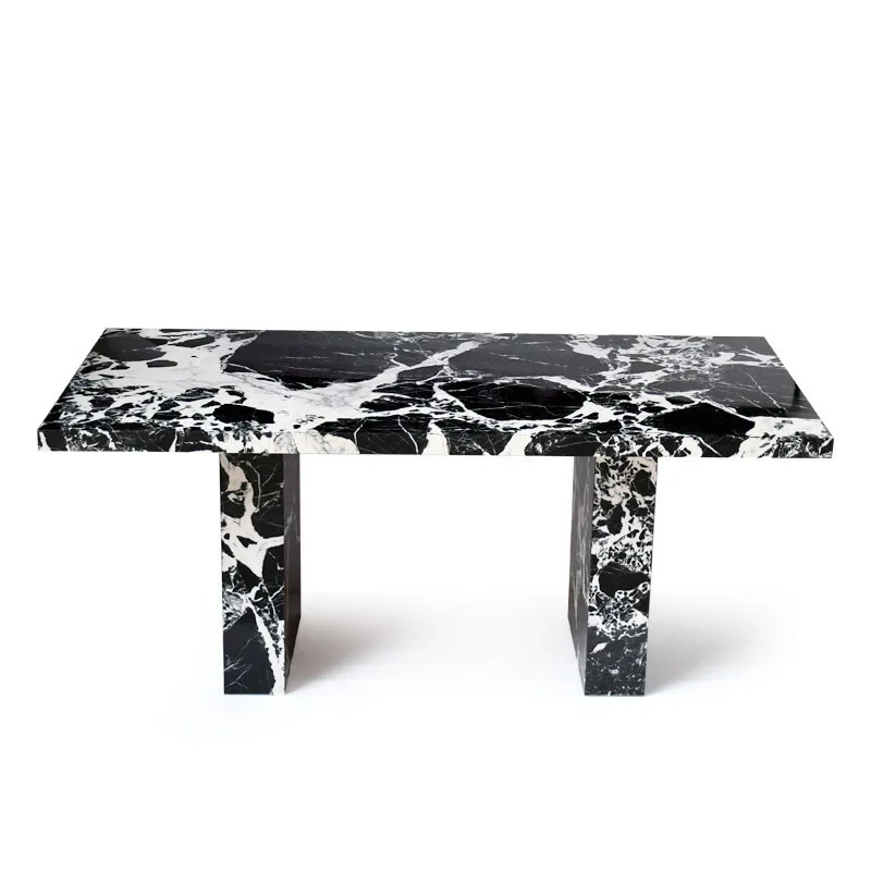 Italian modern minimalist natural marble rectangular dining table