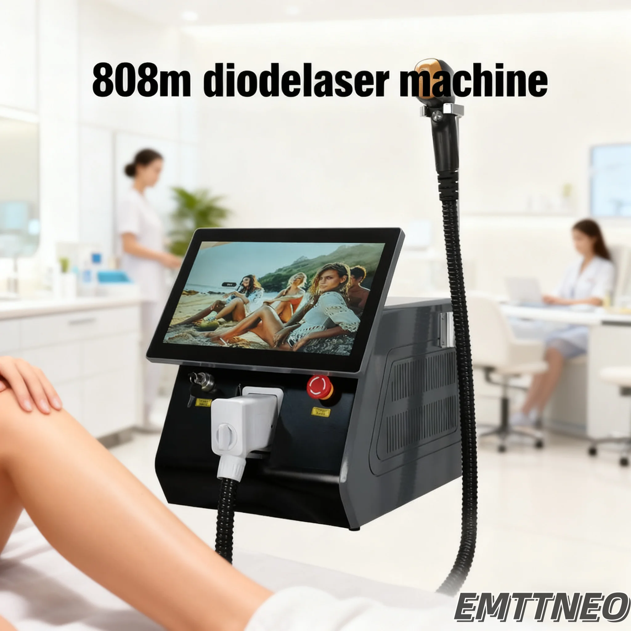 

Portable Professional Laser Hair Remover Machine 4000W Diode Alexandrite 4 Wavelengths 755nm 808nm 1064nm Ice Cooling System