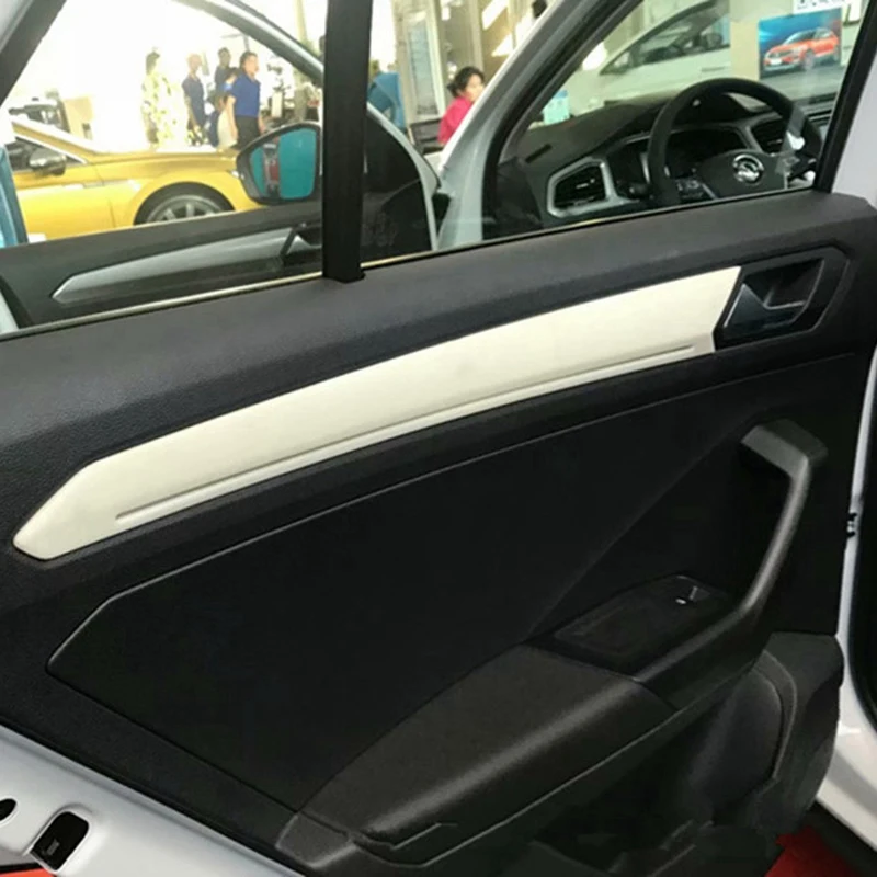 Fit For T-ROC 2019 Car Inner Door Window Below Panel Cover Trim Carbon Fiber Styling Sticker