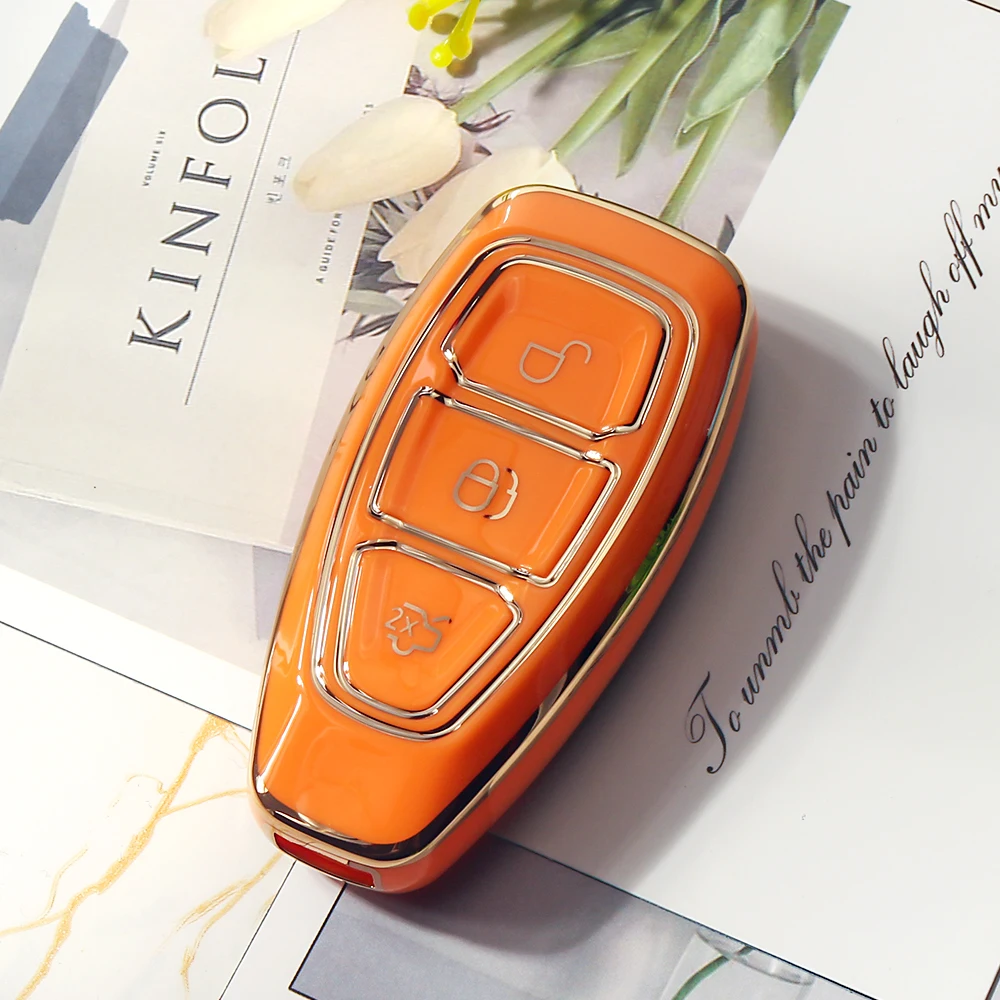 KEYYOU Car Remote Smart Key TPU Case Cover For Ford Fiesta Focus 3 4 Mondeo Ecosport Kuga Focus ST Protector Shell Accessories