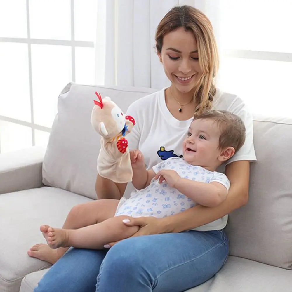 25 cm schattige dierenhandpoppen rustgevend speelgoed educatief en slaap-inducerende vingerpoppen verhalen vertellen cadeaus voor kinderen