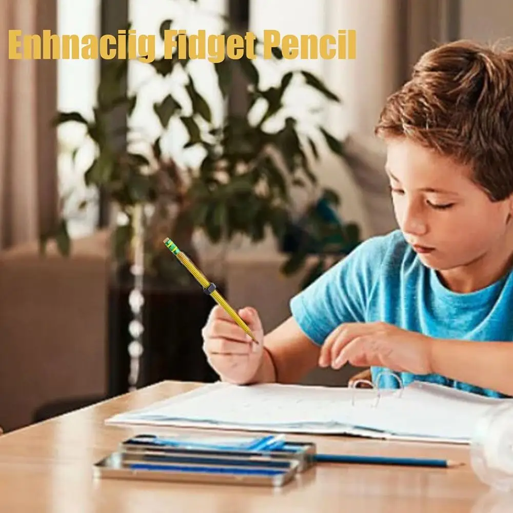 1/2/3/5Pcs Stress Relief ADHD Pencil Enhances Focus Relieve Anxiety Threaded Fidget Pencil Children's Decompression Pencil