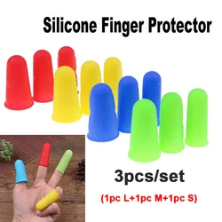 3Pcs Silicone Anti-cut Heat Resistant Finger Protector Fingers Cap Cooking Tool