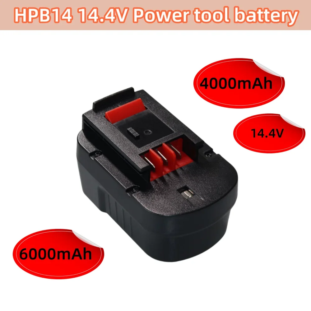 

14.4V 4000/6000mAh Ni-Mh Rechargeable Tool Battery for Black&Decke FSB14 FS140BX 499936-34