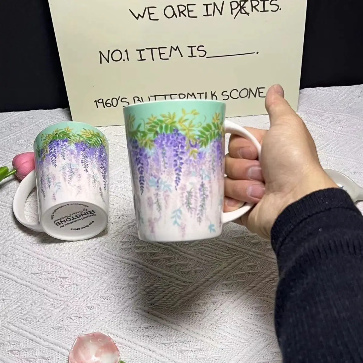Ultra-thin Style Mugs, Ultra-light Coffee Cups, The Flower Sea Series with High Aesthetic Quality and Exquisite Design. view 2