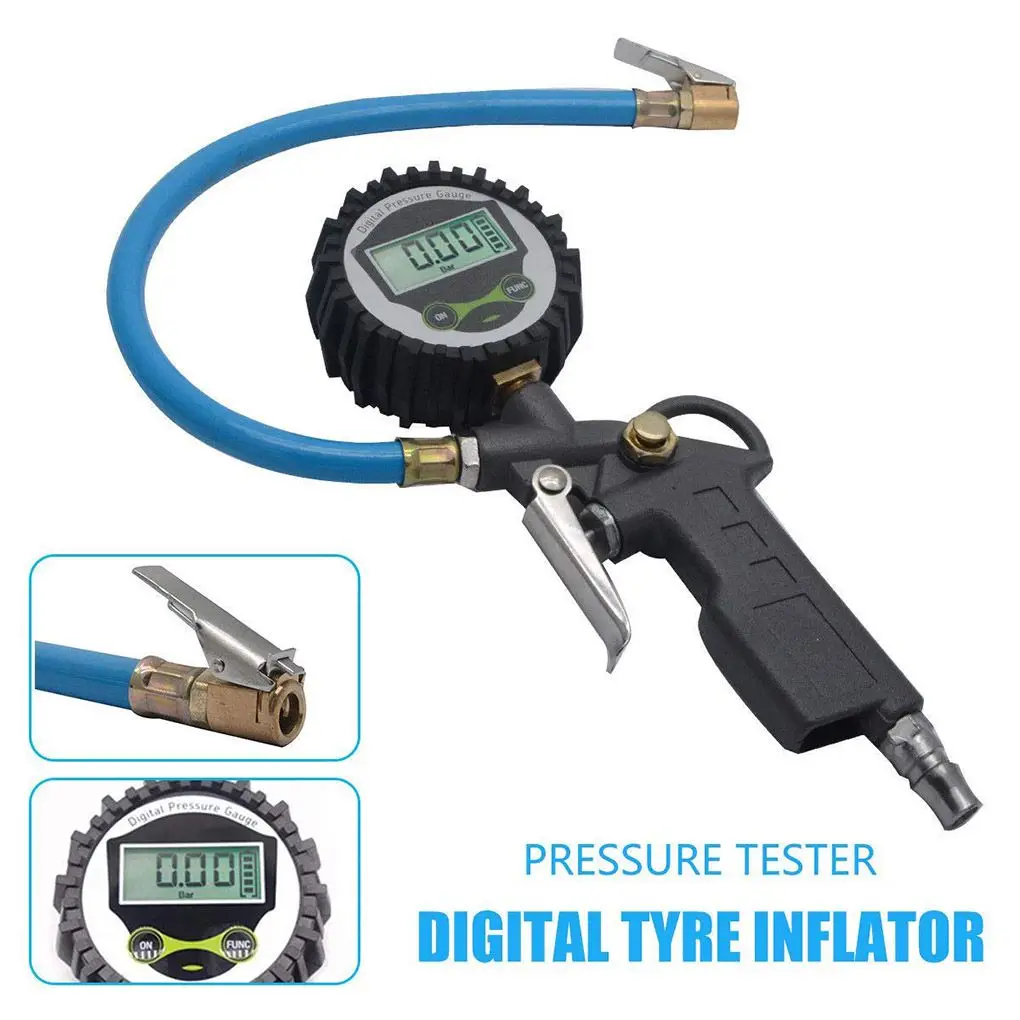 Digital Display Car Tire Air Pressure Inflator Gauge Aluminum Alloy LCD Display Vehicle Tester Inflation Sensor