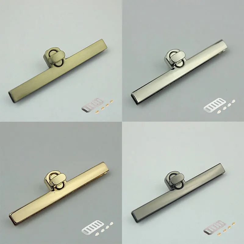 Metal Twist Lock para Substituição de Bolsa, Fecho de Moda, Turn Locks, DIY Purse, Handmade Bag Hardware, Artesanato, Longo, 9,8 cm, Ac