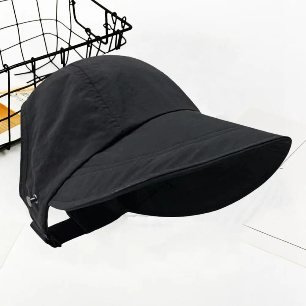 

Sun Protection Visor Wide Brim Sun Protection Hat with Ponytail Hole for Gardening Travel Anti-uv Lightweight Foldable for Women