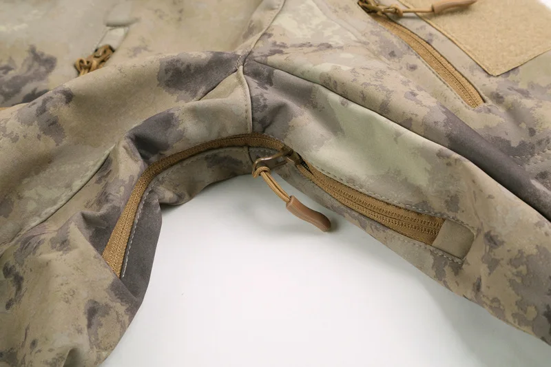 Camo Softshell-Jacke für Herren, wasserdicht, winddicht, Arbeitsanzug, Winter, Jagd, Wandern, taktischer Parka – Detail 14