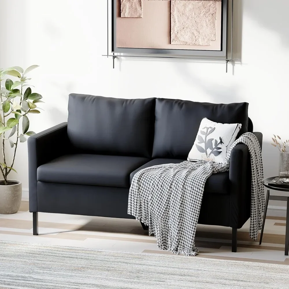 

Contemporary 2-Seater – Plush Cushions & Easy-Clean PU Leather