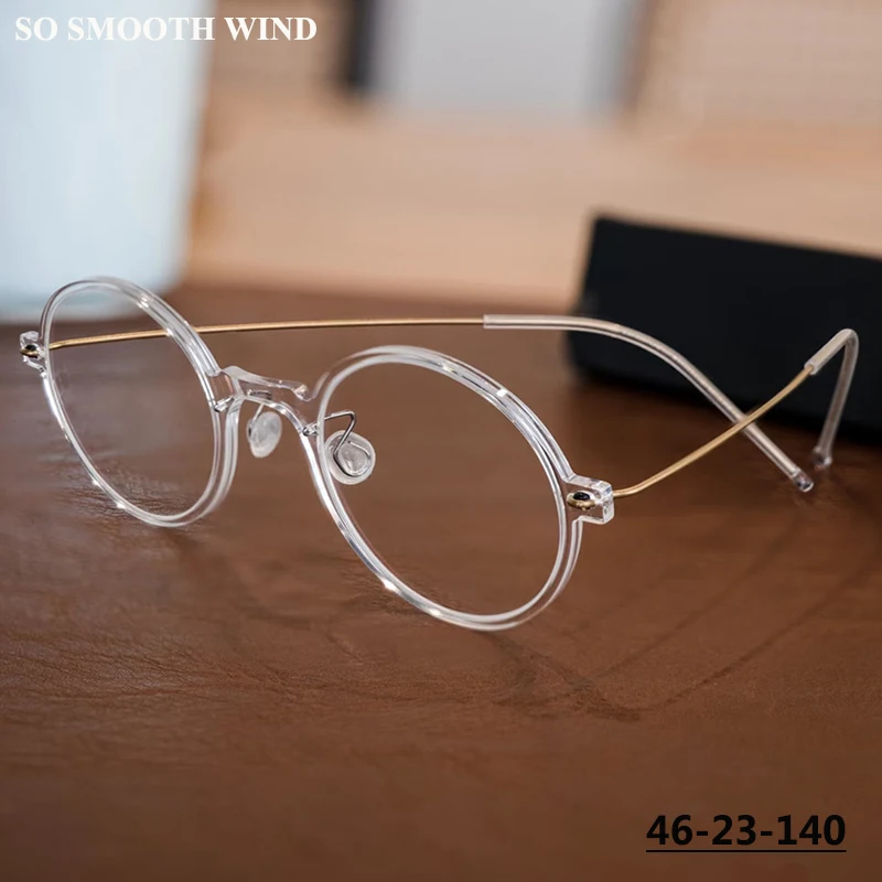 

Ultralight Round Eyeglasses Frame for Men Women Acetate Screwless Glasses Transparent Retro Circle Frames Spectacle Eyewear 6508
