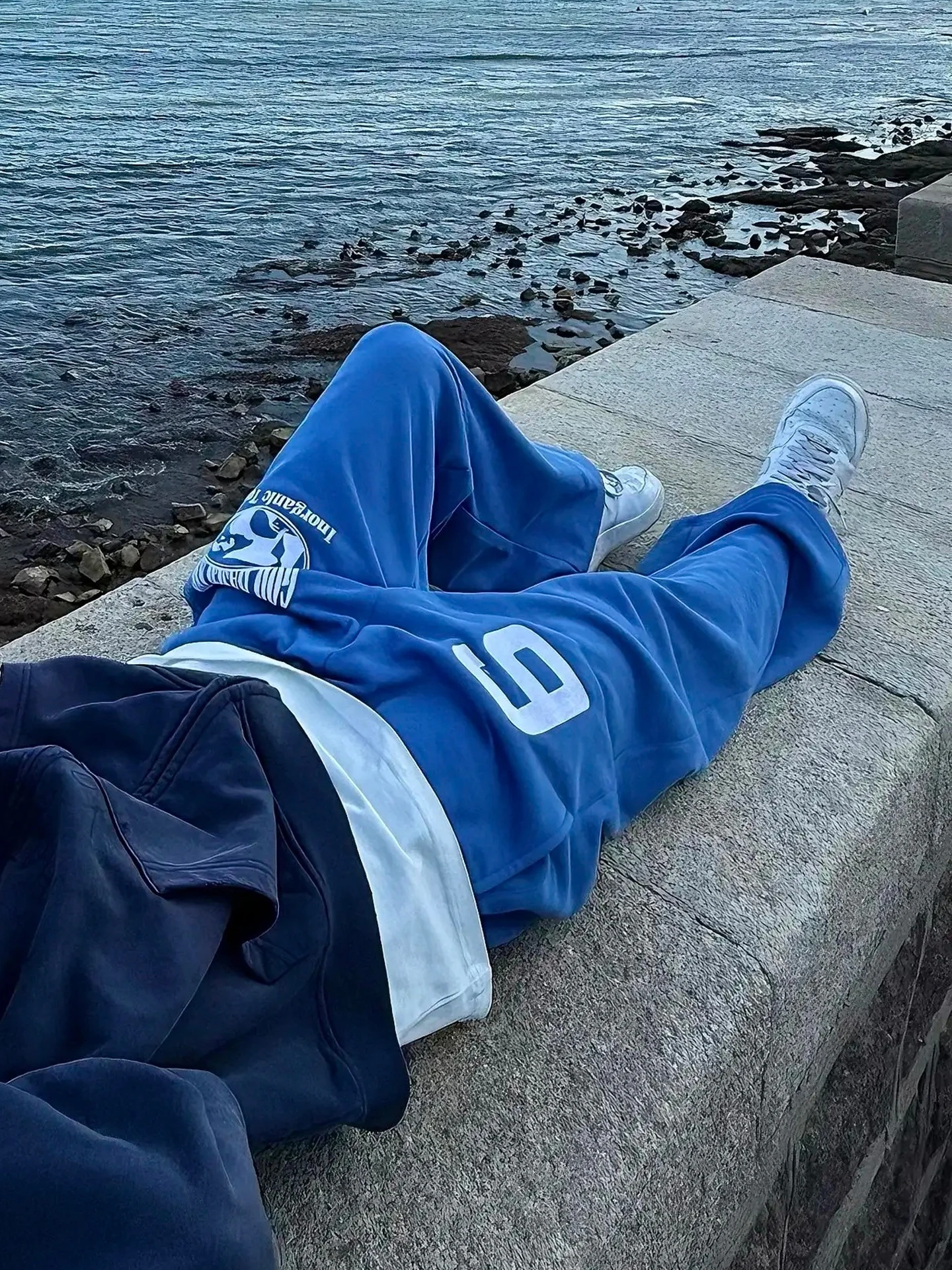 

Мужские повседневные брюки свободного кроя Novacam синего цвета с цифровым принтом, спортивные брюки-чинос с высокой талией, прямые штанины