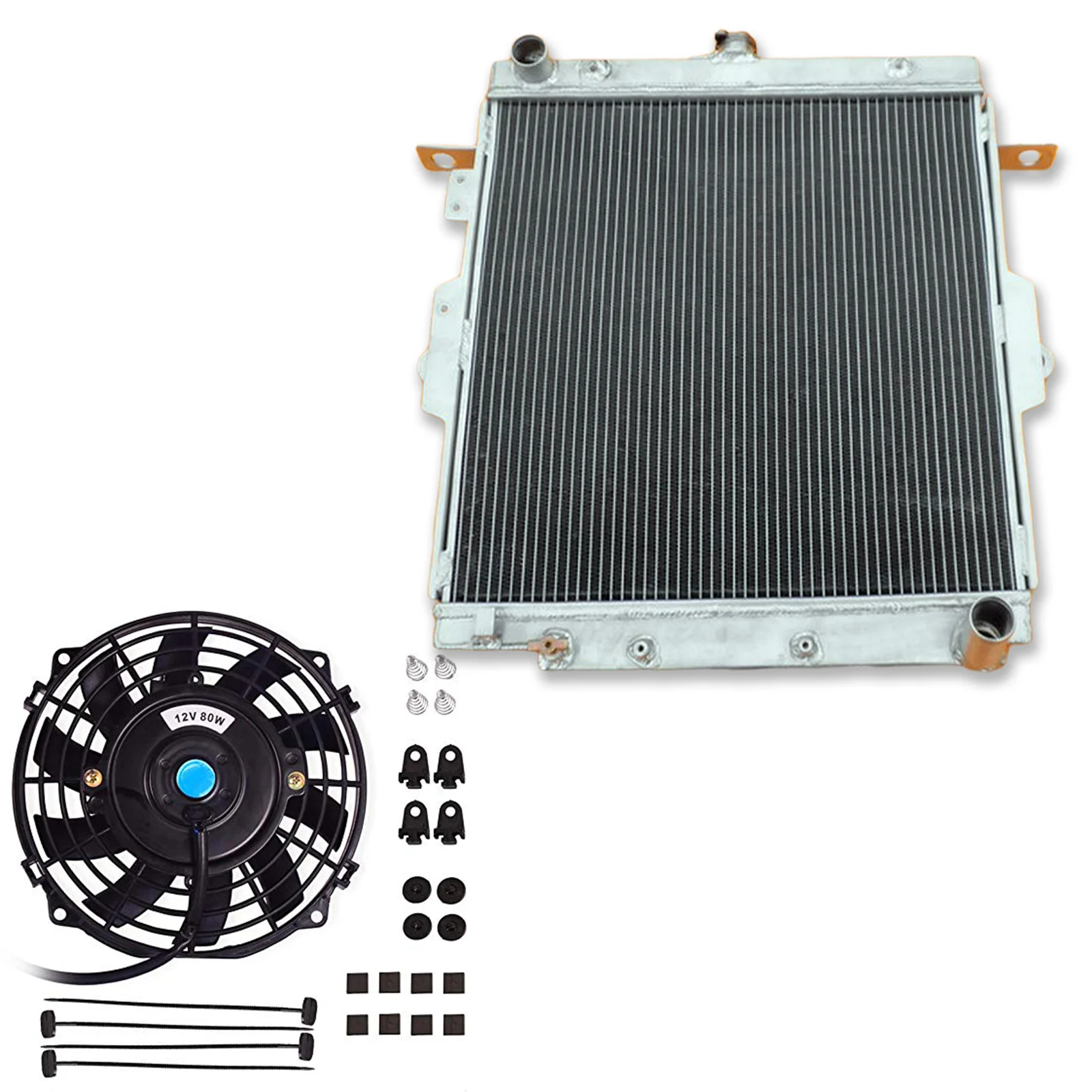 

Hot Selling Aluminum Radiator + Fan For TOYOTA LANDCRUISER HZJ70/HZJ73/HZJ77 1HZ DIESEL Land Cruiser