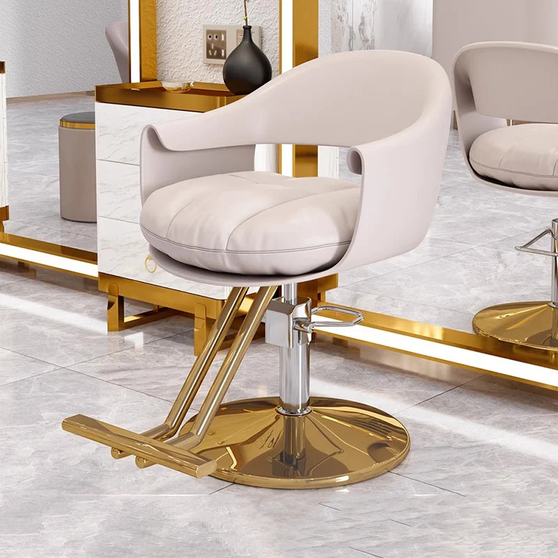 كرسي حلاقة فاخر لتصفيف الشعر، لوازم صالونات التجميل المريحة، كرسي حلاق تجاري، صينية صالون تجميل، أثاث صالون دوار