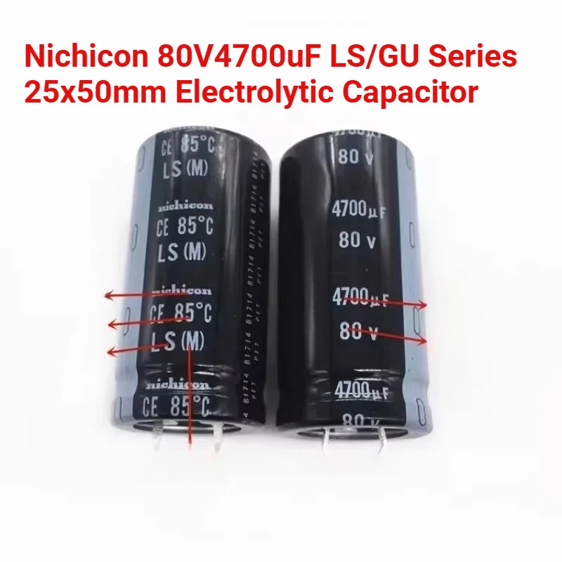 

2PCS/5PCS Nichicon LS/GU Series 25x50mm 80V4700uF Snap-in PSU Electrolytic Capacitor 4700uF/80V