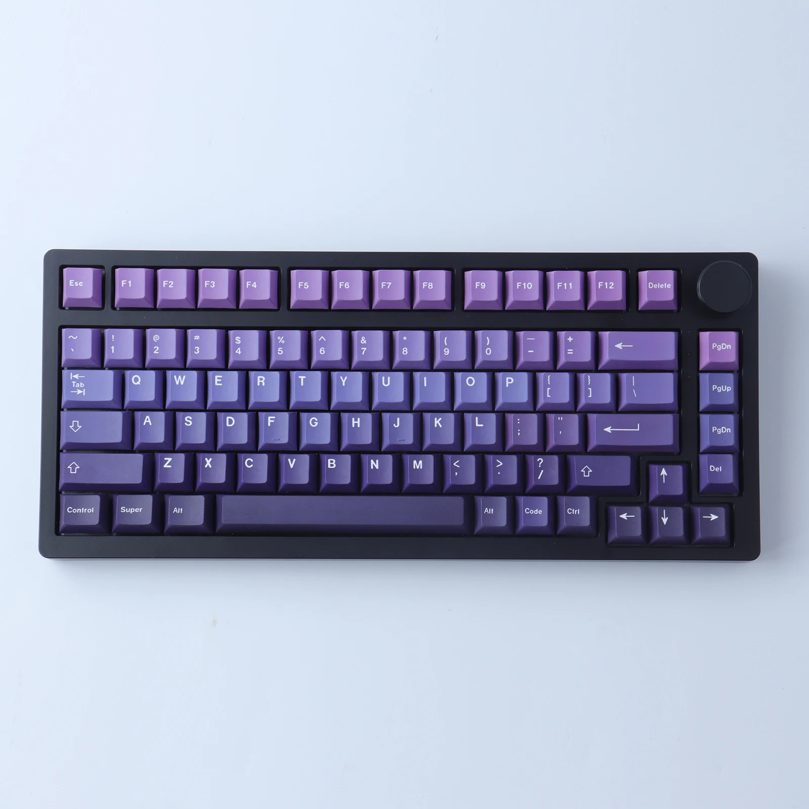 Imagem -01 - Conjunto de Keycaps Pbt para Teclado Mecânico Keycaps Gradiente Sublimação de Corante Perfil Cereja Roxo Escuro e Azul Escuro 126 Teclas
